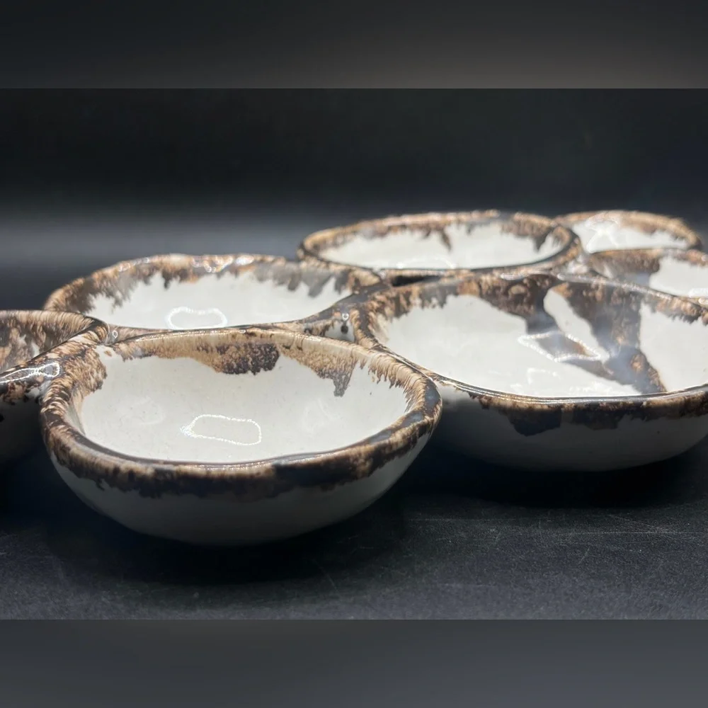Handmade Trademarked Drip Glaze Ceramic Serving Dish Platter Tray Tableware